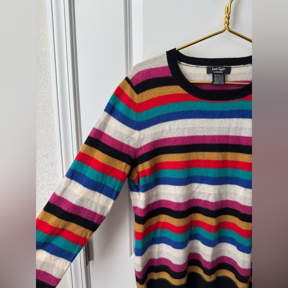 Lord and Taylor Cashmere Striped Sweater - Picture 3 of 5